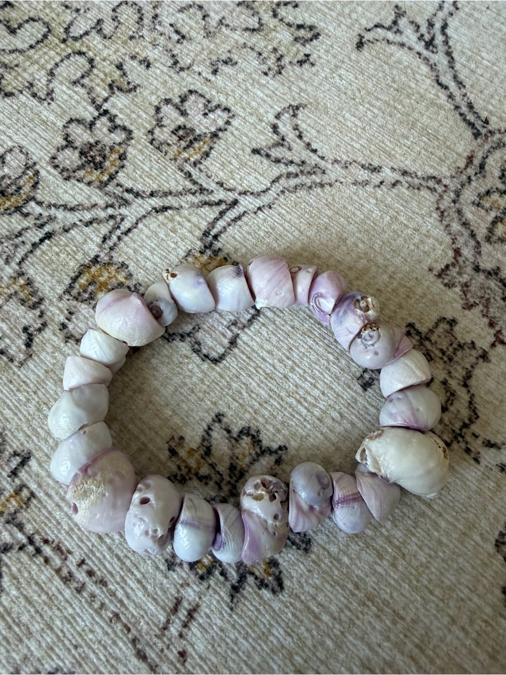 Logan Tay Chunky Shell Anklet - Lavender and Cream